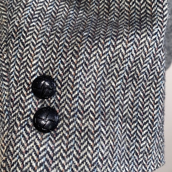 Oscar de la Renta Classic Wool Herringbone pattern blazer - Picture 4 of 4
